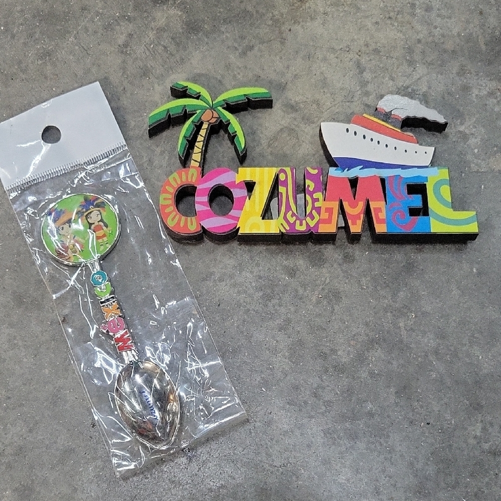 Cozumel Souvenir Spoon and Magnet Set